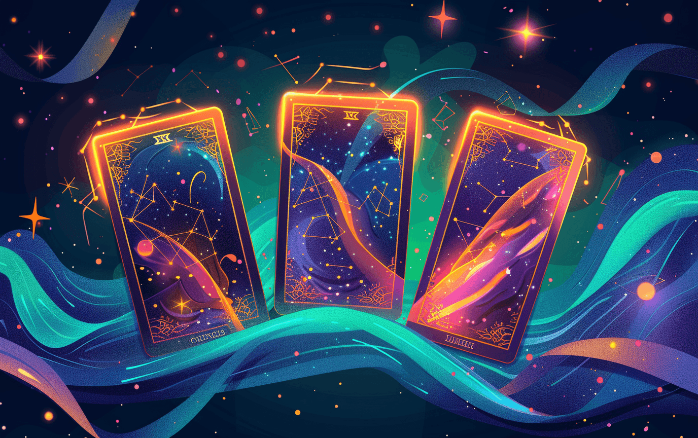 Premium mystical tarot guidance scene with candlelight, cards, and soft sacred geometry representing inner clarity